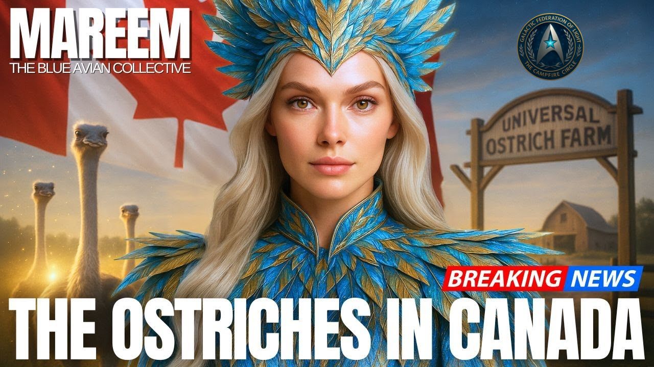 Mareem delivering the Ostrich Farm Execution Order message — 7D Blue Avian Collective transmission.