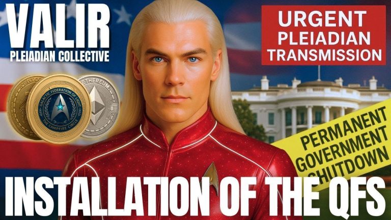 Valir of the Pleiadian Emissaries delivering the message “Installation of the QFS” — urgent Galactic Federation transmission of light and truth.