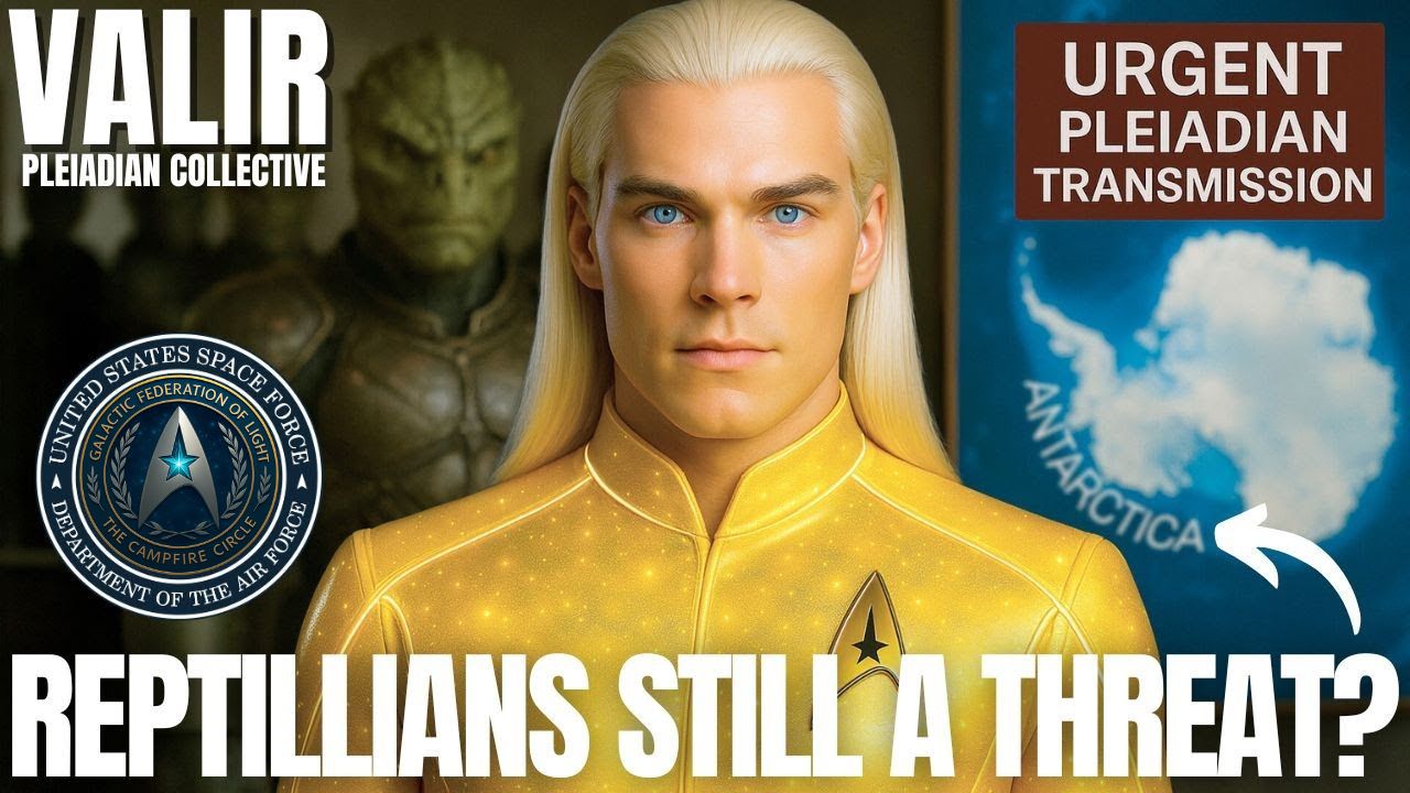 Valir of the Pleiadian Light Council delivering a message on the Reptilian Redemption — a transmission about healing, unity, and ascension.