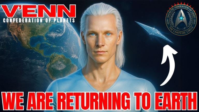V’enn of the Pleiadian High Council delivering a transmission titled We Are Returning to Earth, announcing humanity’s approach to first contact and the next stage of ascension.