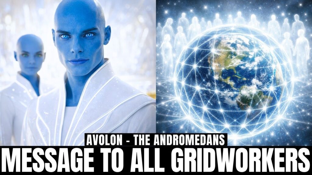 The Keepers Of Frequency: Planetary Plasma Membrane, Solar Symbiosis, Timeline Protection, And New Earth Guardianship — AVOLON Transmission 5 | Galactic Federation of Light | The Campfire Circle A dramatic 16:9 spiritual disclosure graphic featuring two blue humanoid extraterrestrial beings on the left and a luminous Earth-like plasma sphere on the right, surrounded by radiant white-blue light and energetic field patterns. Bold white text across the bottom reads “MESSAGE TO ALL GRIDWORKERS,” while smaller title text above references planetary plasma membrane activation and solar symbiosis. The image evokes planetary protection, frequency guardianship, starseed awakening, gridwork, solar plasma intelligence, and New Earth energetic stabilization.