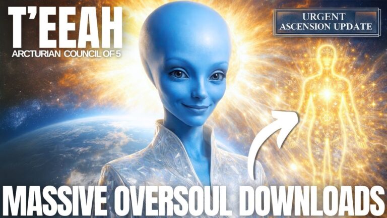 YouTube-style thumbnail for a spiritual awakening article titled “Starseed Reset And Oversoul Activations Are Here: March Equinox Openings, Dream Contact And The 2026 Timeline Shift,” featuring a luminous blue-skinned Arcturian being in the foreground with Earth glowing behind them against a golden cosmic background, conveying themes of oversoul downloads, March equinox activations, dream contact, starseed awakening, and multidimensional timeline shifts.
