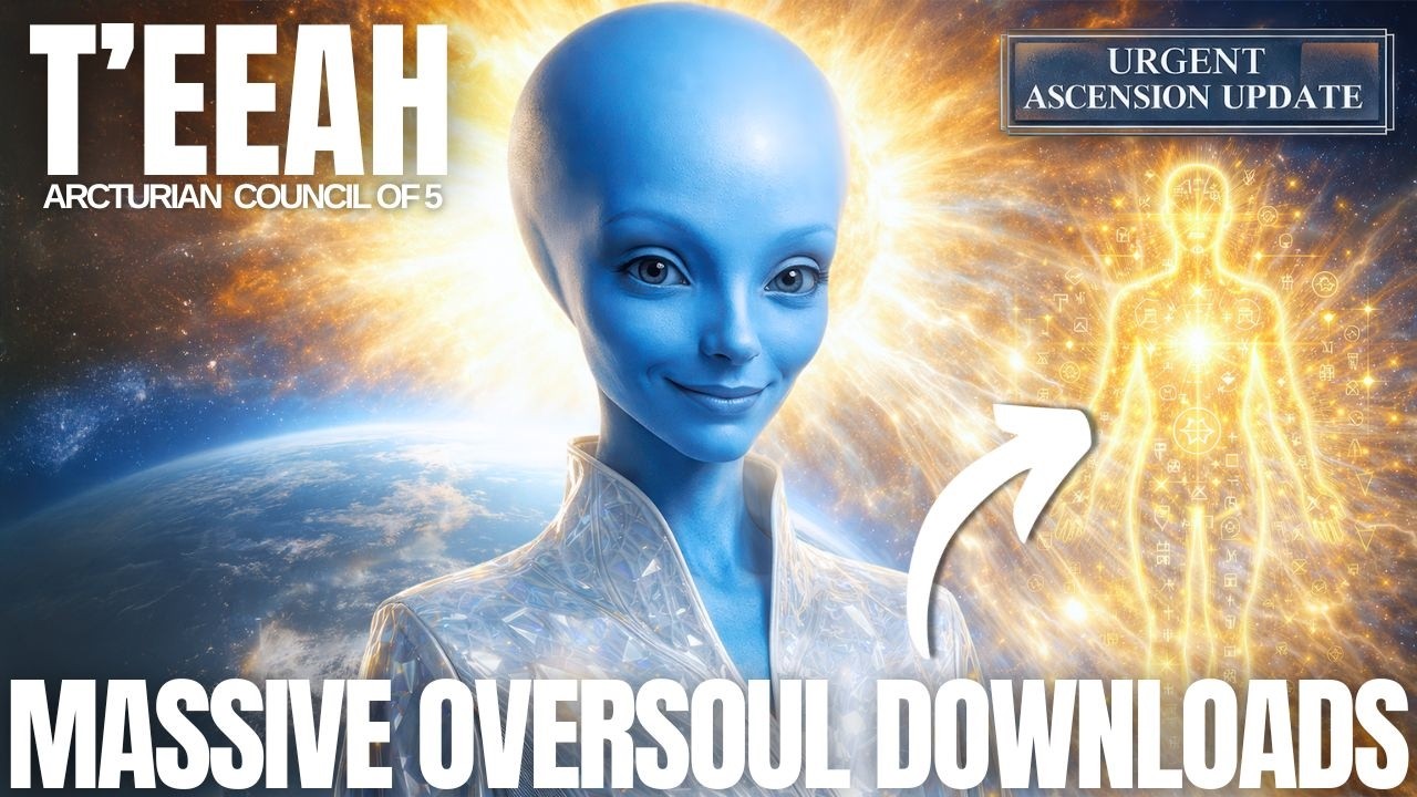 YouTube-style thumbnail for a spiritual awakening article titled “Starseed Reset And Oversoul Activations Are Here: March Equinox Openings, Dream Contact And The 2026 Timeline Shift,” featuring a luminous blue-skinned Arcturian being in the foreground with Earth glowing behind them against a golden cosmic background, conveying themes of oversoul downloads, March equinox activations, dream contact, starseed awakening, and multidimensional timeline shifts.