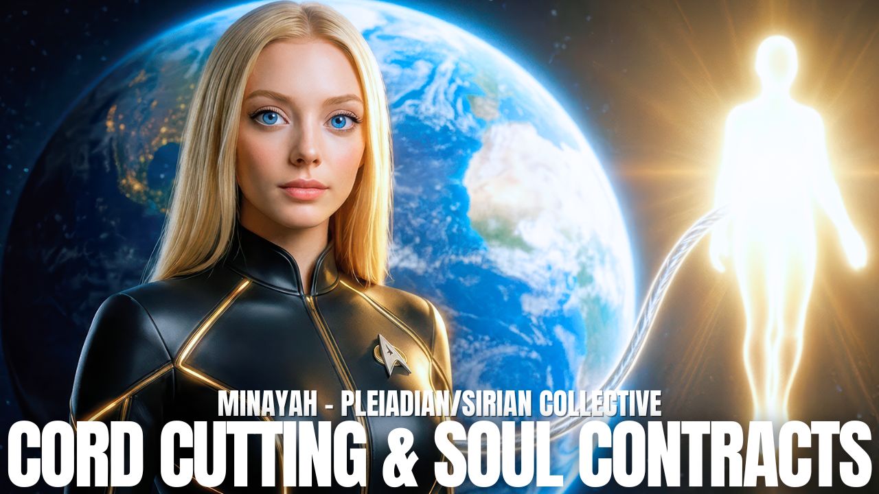 Vehivavy iray toa Pleiadian blond no mijoro eo anoloan'ny Tany eo akaikin'ny vatana mamirapiratra sy maivana, miaraka amin'ny soratra matevina hoe "Fanesorana ny Tady sy Fifanarahana Fanahy." Ny sary dia maneho ny fanesorana ny matrix, ny famoahana ny fifamatorana amin'ny hakitroky fahatelo, ny fifandanjan'ny fo, ny fanadiovana ny fifanarahana fanahy, ny fanapahana ny tady angovo, ny fahasoavana aotra, ny lanonana masina amin'ny afo, ary ny fahafahana Tany Vaovao amin'ny taona 2026.