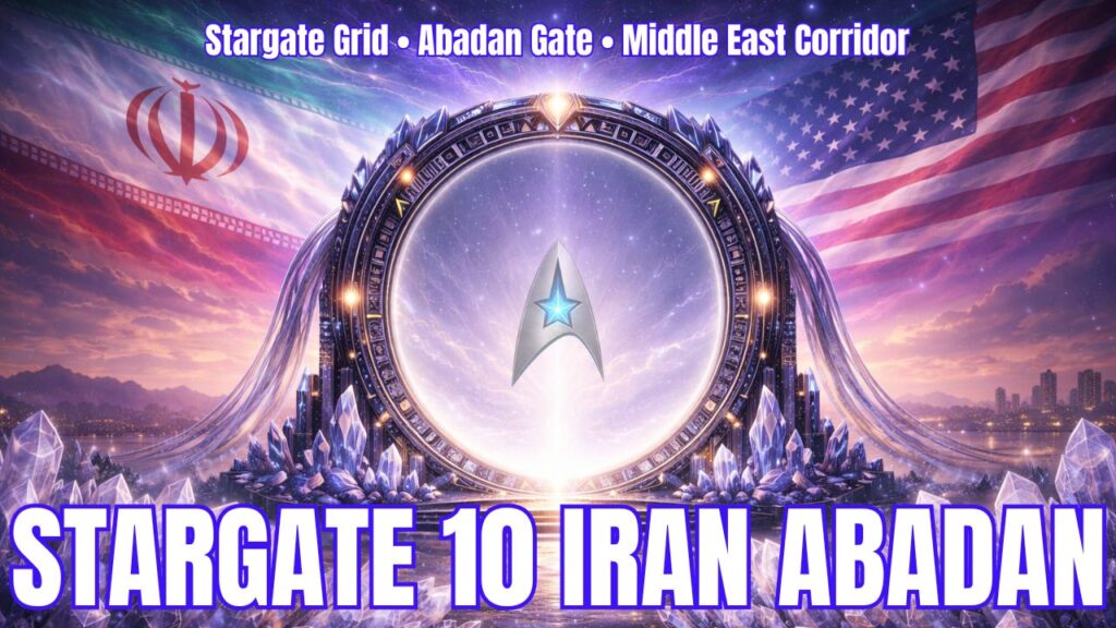 ၁၆:၉ Stargate 10 Iran Abadan အမျိုးအစား ဂရပ်ဖစ်သည် အရှေ့အလယ်ပိုင်းကမ်းရိုးတန်းမြို့တစ်မြို့ပေါ်ရှိ တောက်ပသော အနာဂတ်ကြယ်တံခါးပေါက်တစ်ခုကို ပြသထားပြီး ပုံဆောင်ခဲဖွဲ့စည်းပုံများ၊ ခရမ်းရောင်ကောင်းကင်၊ အီရန်နှင့် အမေရိကန်အလံပုံရိပ်များနှင့် အလယ်ဗဟိုကြယ်သင်္ကေတတို့ ပါဝင်သည်။ ထူထဲသောစာသားတွင် “STARGATE 10 IRAN ABADAN” ဟု ရေးထားပြီး “Stargate Grid • Abadan Gate • Middle East Corridor” ဟု ရေးထားသော စာတန်းထိုးဖြင့် ရှေးဟောင်းတံခါးပေါက်များ၊ လျှို့ဝှက်နည်းပညာ၊ အီရန်၊ Abadan နှင့် အရှေ့အလယ်ပိုင်းကြယ်တံခါးလှုပ်ရှားမှုများအတွက် ထုတ်ဖော်ပြသမှုပုံစံ ရုပ်ပုံတစ်ခုကို ဖန်တီးထားသည်။.